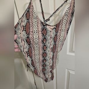 Kona Sol Brown & Black Snake Print Swimsuit. $15 Firm